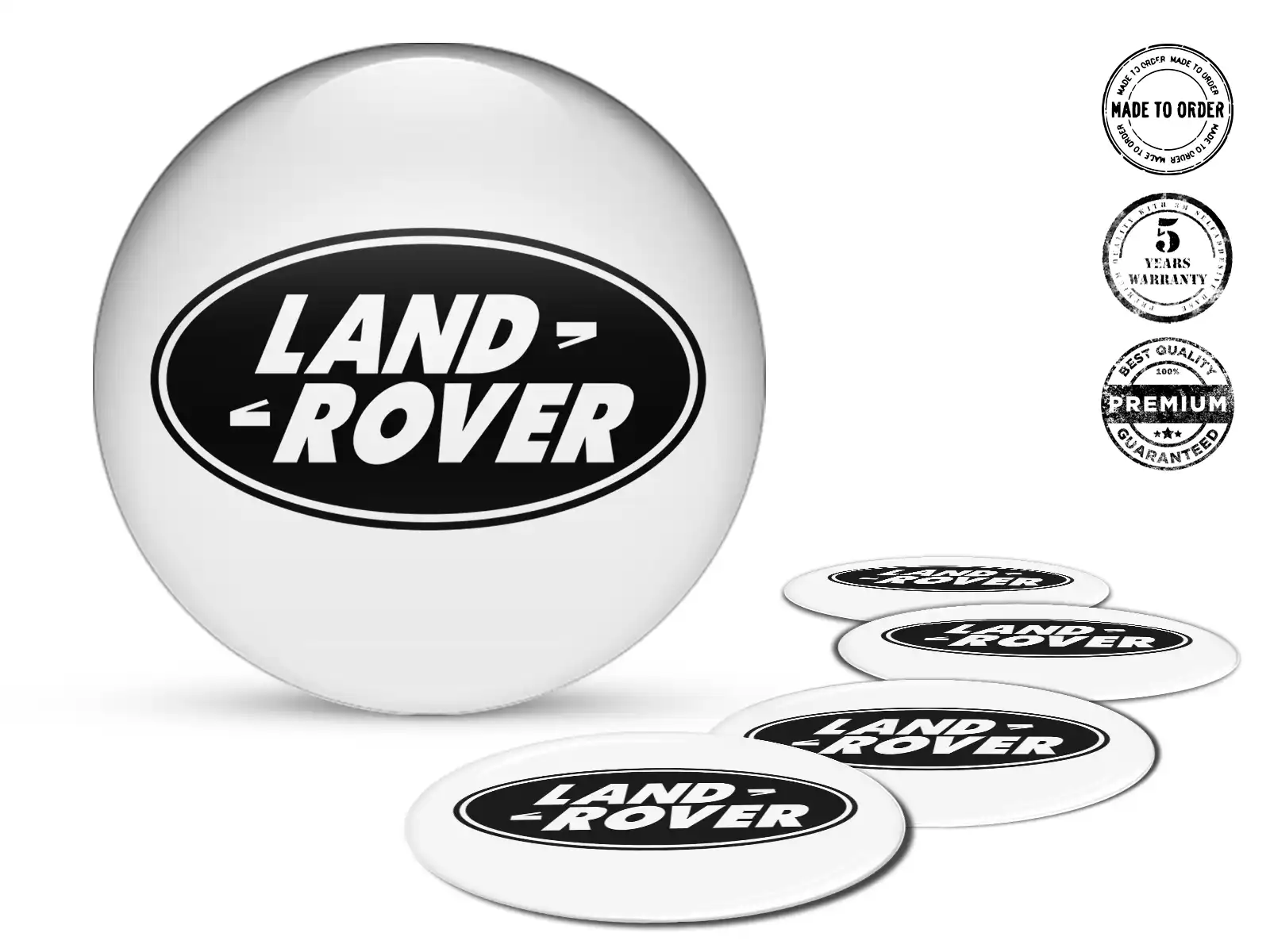 Land Rover Emblema Bombado Diseño Logos de Rueda en Resina